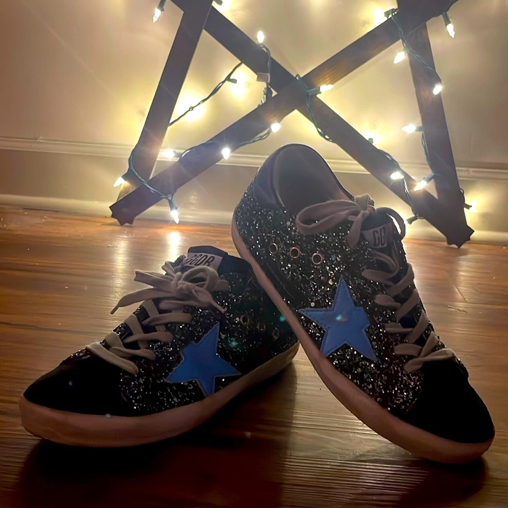 Golden Goose Glitter Green size 37